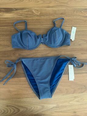 No Boundaries Denim Look Bikini Set – Size XL – NWT – Cheeky Fit